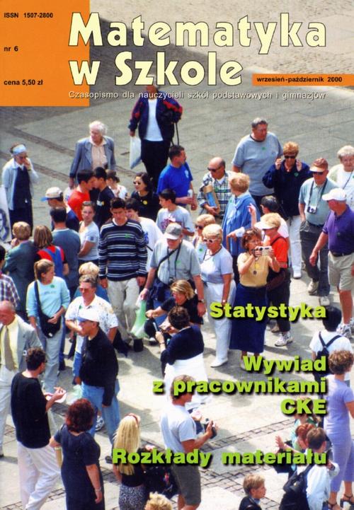 Tytuł: Matematyka w Szkole. Czasopismo dla nauczycieli szkół podstawowych i gimnazjów. Nr 6
Autor: Praca zbiorowa
Wydawnictwo: Gdańskie Wydawnictwo Oświatowe
Formaty: PDF