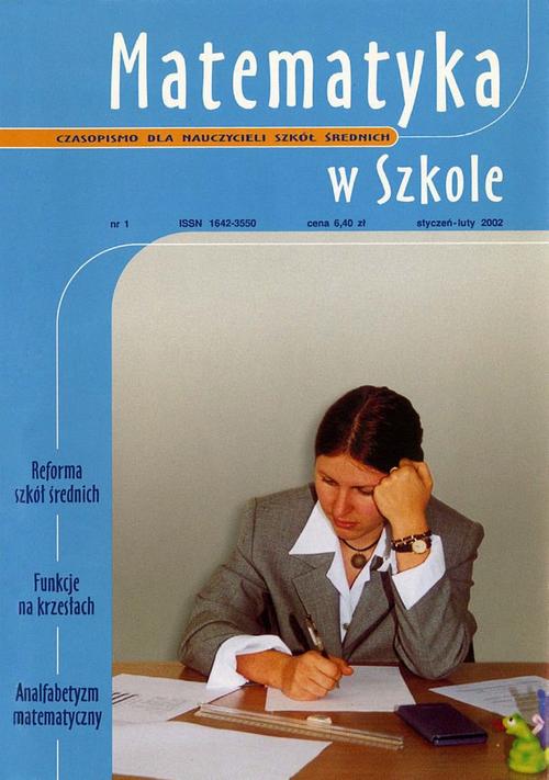 Tytuł: Matematyka w Szkole. Czasopismo dla nauczycieli szkół średnich. Nr 1
Autor: Praca zbiorowa
Wydawnictwo: Gdańskie Wydawnictwo Oświatowe
Formaty: PDF