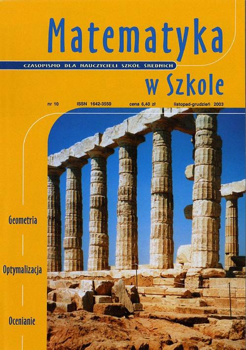 Tytuł: Matematyka w Szkole. Czasopismo dla nauczycieli szkół średnich. Nr 10
Autor: Praca zbiorowa
Wydawnictwo: Gdańskie Wydawnictwo Oświatowe
Formaty: PDF