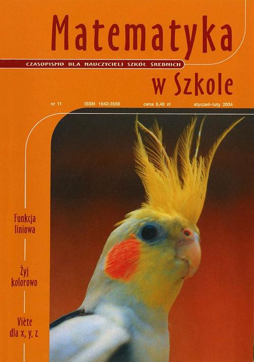Tytuł: Matematyka w Szkole. Czasopismo dla nauczycieli szkół średnich. Nr 11
Autor: Praca zbiorowa
Wydawnictwo: Gdańskie Wydawnictwo Oświatowe
Formaty: PDF