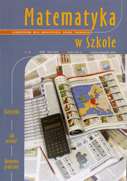 Tytuł: Matematyka w Szkole. Czasopismo dla nauczycieli szkół średnich. Nr 12
Autor: Praca zbiorowa
Wydawnictwo: Gdańskie Wydawnictwo Oświatowe
Formaty: PDF