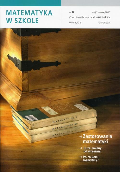 Tytuł: Matematyka w Szkole. Czasopismo dla nauczycieli szkół średnich. Nr 28
Autor: Praca zbiorowa
Wydawnictwo: Gdańskie Wydawnictwo Oświatowe
Formaty: PDF