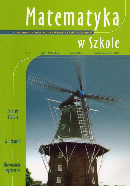 Tytuł: Matematyka w Szkole. Czasopismo dla nauczycieli szkół średnich. Nr 7
Autor: Praca zbiorowa
Wydawnictwo: Gdańskie Wydawnictwo Oświatowe
Formaty: PDF