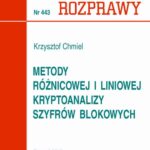 Metody różnicowej i liniowej kryptoanalizy szyfrów blokowych — okładka e-booka