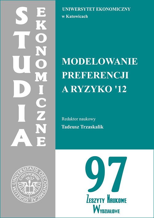 Tytuł: Modelowanie preferencji a ryzyko '12. SE 97
Autor: 
Wydawnictwo: Wydawnictwo Uniwersytetu Ekonomicznego w Katowicach
Formaty: PDF