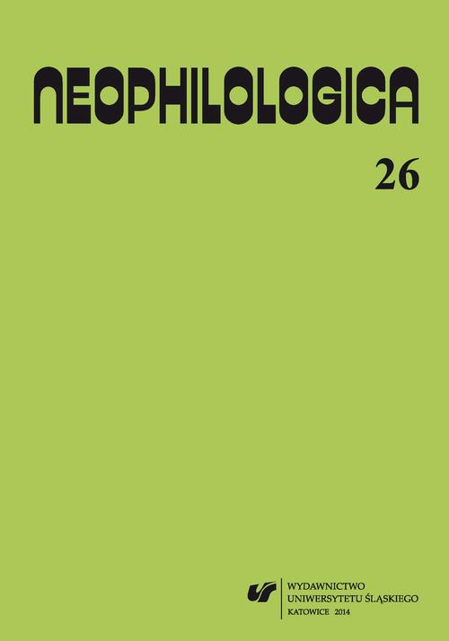 Neophilologica 2014. Vol. 26: Le concept d'événement et autres études — okładka wydania