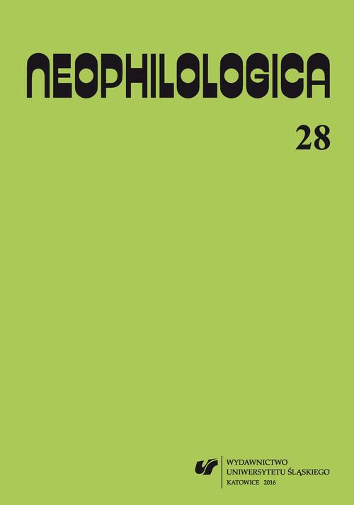Neophilologica 2016. Vol. 28 — okładka wydania