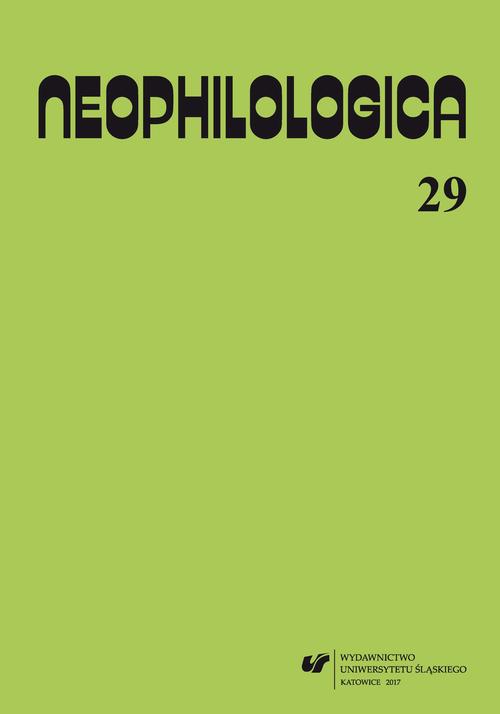 Neophilologica 2017. Vol. 29: Études sémantico-syntaxiques des langues romanes — okładka wydania