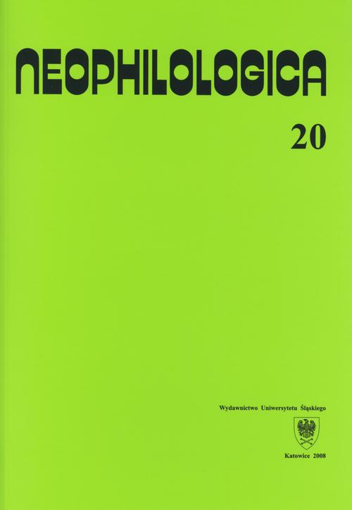 Neophilologica. Vol. 20: Études sémantico-syntaxiques des langues romanes — okładka wydania