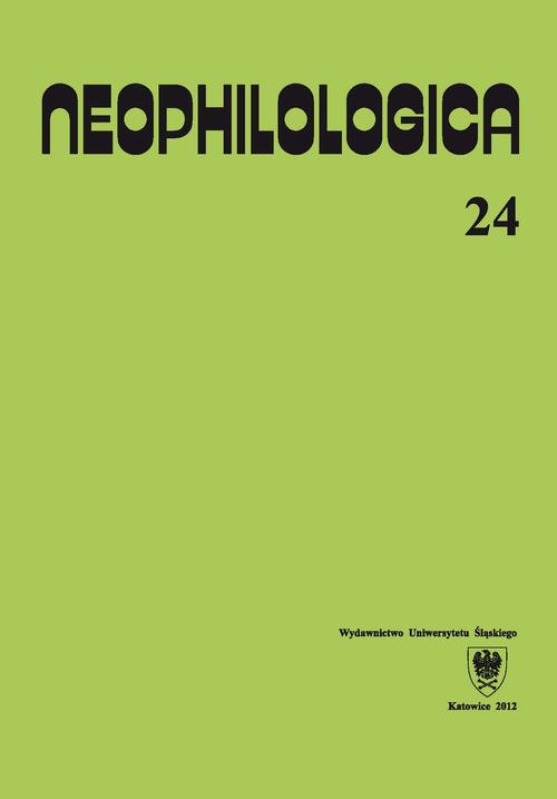Neophilologica. Vol. 24: Études sémantico-syntaxiques des langues romanes — okładka wydania