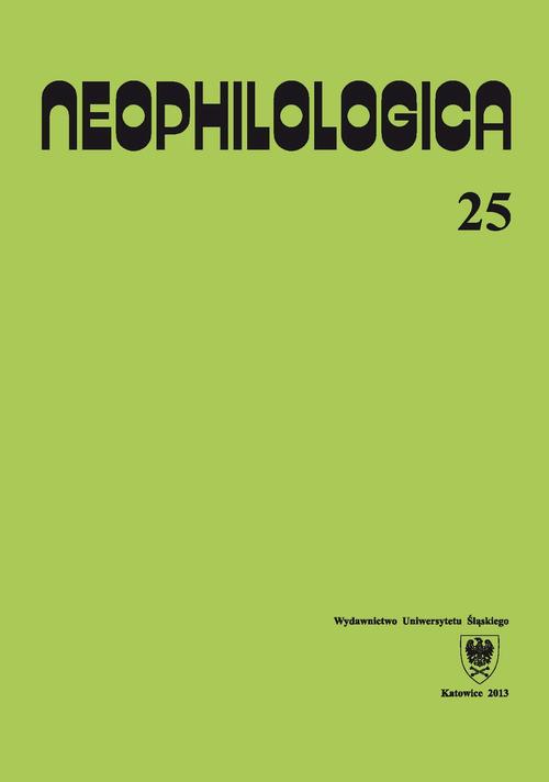 Neophilologica. Vol. 25: Études sémantico-syntaxiques des langues romanes — okładka wydania