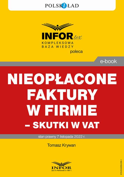 Nieopłacone faktury w firmie – skutki w VAT — okładka e-booka