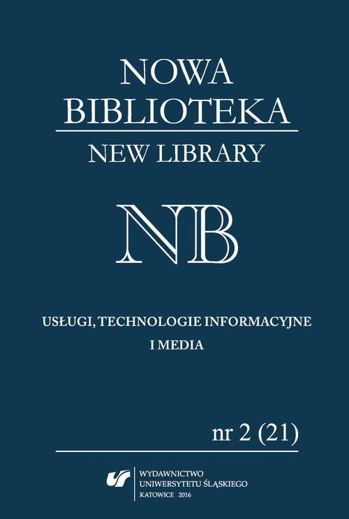 Tytuł: Nowa Biblioteka. New Library. Usługi, technologie informacyjne i media 2016, nr 2 (21): Współczesne biblioteki na świecie
Autor: 
Wydawnictwo: Wydawnictwo Uniwersytetu Śląskiego
Formaty: PDF