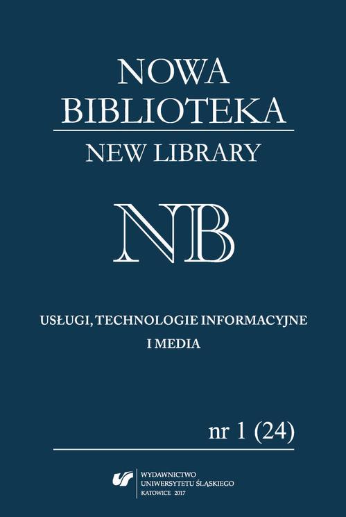 Tytuł: Nowa Biblioteka. New Library. Usługi, Technologie Informacyjne i Media 2017, nr 1 (24)
Autor: 
Wydawnictwo: Wydawnictwo Uniwersytetu Śląskiego
Formaty: PDF