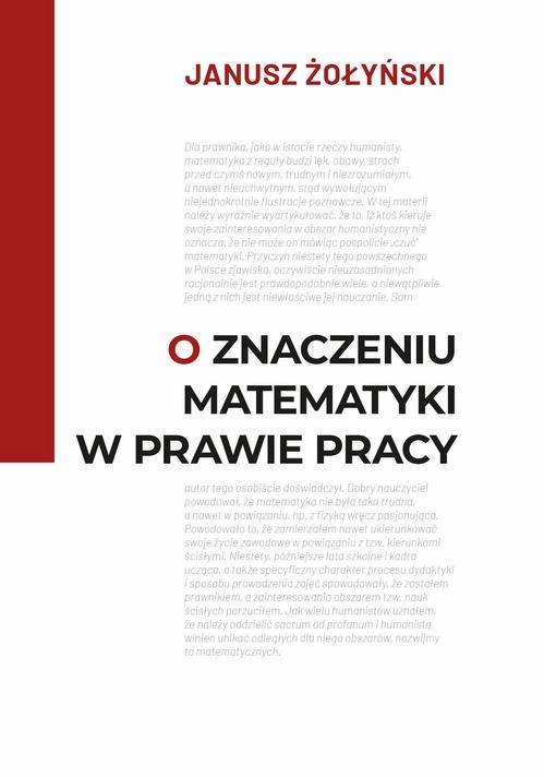 O znaczeniu matematyki w prawie pracy — okładka e-booka