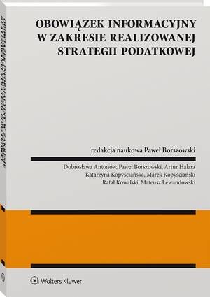 Obowiązek informacyjny w zakresie realizowanej strategii podatkowej — okładka e-booka
