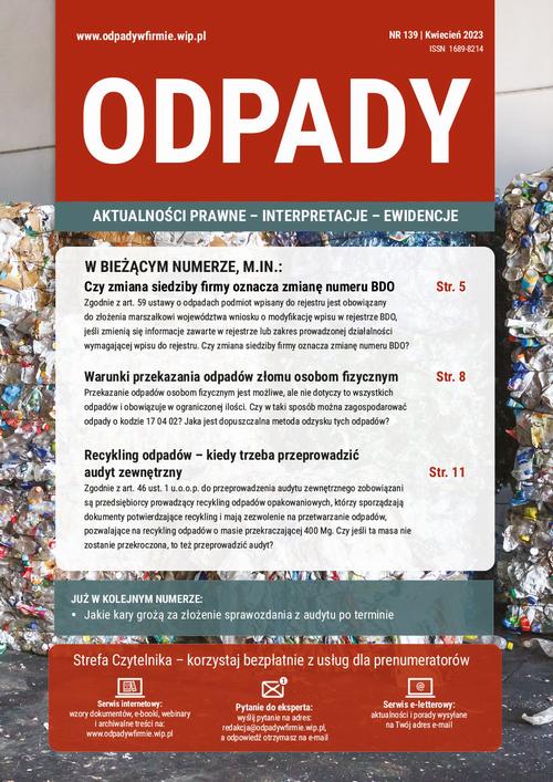 ODPADY nr 139 — okładka wydania