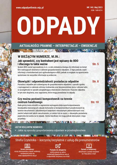 ODPADY nr 140 — okładka wydania