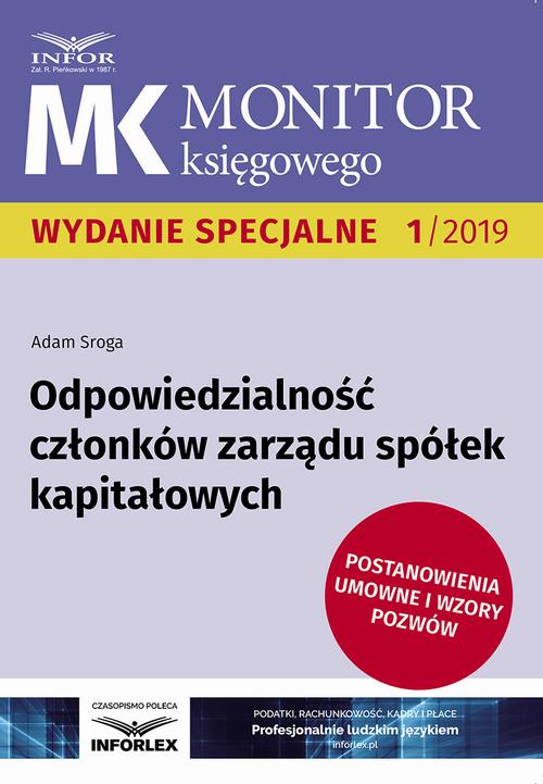 Odpowiedzialność członków zarządu spółek kapitałowych — okładka e-booka