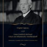 Origine Cujavus, czyli Enno Friedrich Wichard Ulryk von Wilamowitz-Moellendorff (Markowice 22 grudnia 1848 – Berlin 25 września 1931) — okładka e-booka