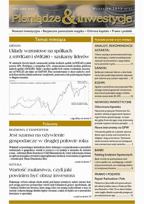 Tytuł: Pieniądze i Inwestycje wrzesień 2013 nr 51
Autor: 
Wydawnictwo: Oficyna Prawa Polskiego
Formaty: PDF