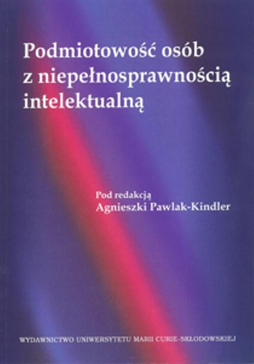 Podmiotowość osób z niepełnosprawnością intelektualną — okładka e-booka