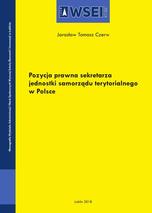 Pozycja prawna sekretarza jednostki samorządu terytorialnego w Polsce — okładka e-booka