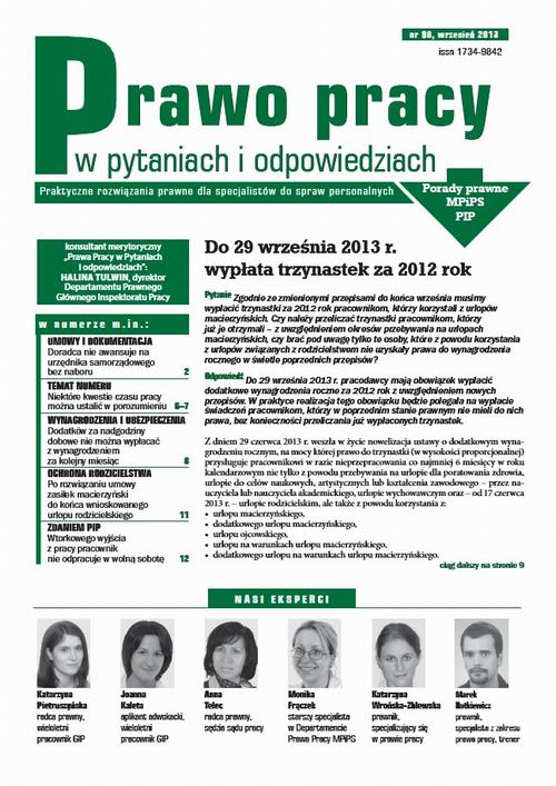 Tytuł: Prawo pracy w pytaniach i odpowiedziach wrzesień 2013
Autor: 
Wydawnictwo: Oficyna Prawa Polskiego
Formaty: PDF