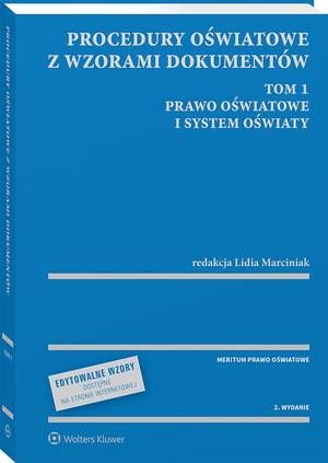 Procedury oświatowe z wzorami dokumentów. Tom 1. Prawo oświatowe i system oświaty - z serii MERITUM — okładka e-booka