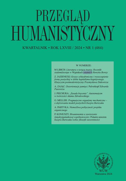 Tytuł: Przegląd Humanistyczny 2024/1 (484)
Autor: 
Wydawnictwo: Wydawnictwa Uniwersytetu Warszawskiego
Formaty: PDF