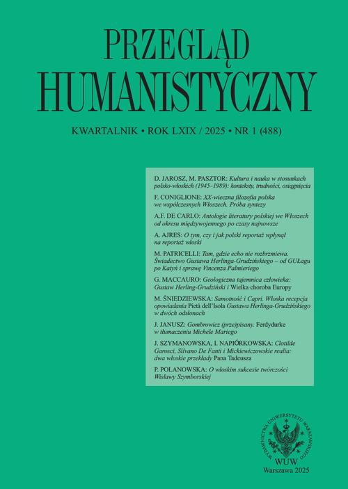 Tytuł: Przegląd Humanistyczny 2025/1 (488)
Autor: 
Wydawnictwo: Wydawnictwa Uniwersytetu Warszawskiego
Formaty: PDF