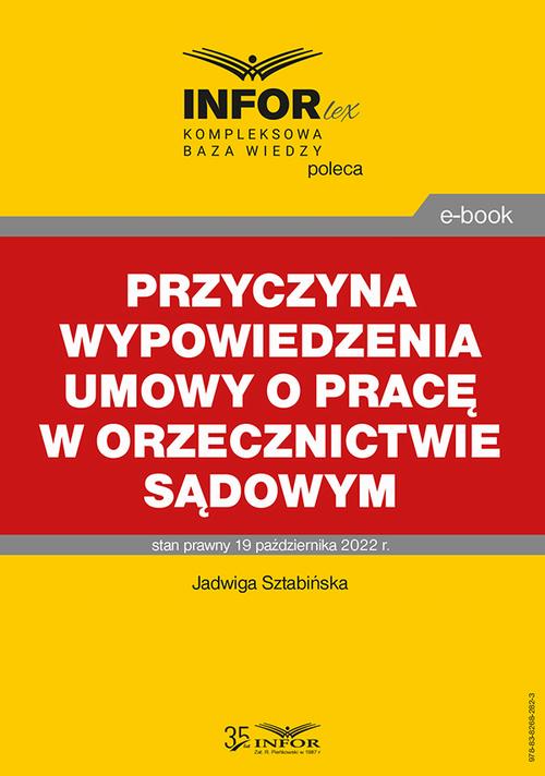 Przyczyna wypowiedzenia umowy o pracę w orzecznictwie sądowym — okładka e-booka