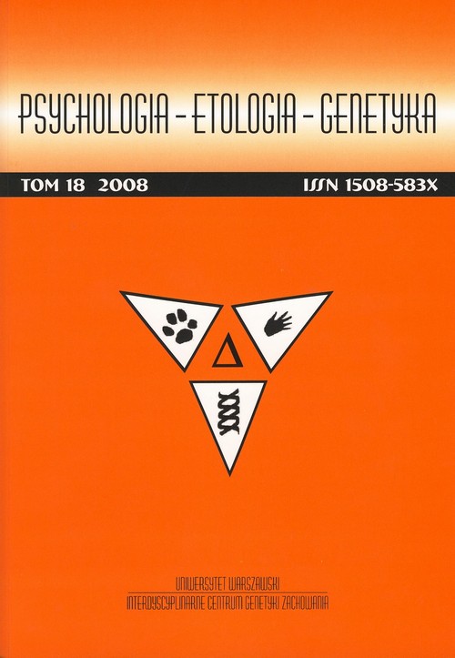 Tytuł: Psychologia-Etologia-Genetyka nr 18/2008
Autor: 
Wydawnictwo: Interdyscyplinarne Centrum Genetyki Zachowania Uniwersytetu Warszawskiego i Wydawnictwo Naukowe Scholar
Formaty: PDF