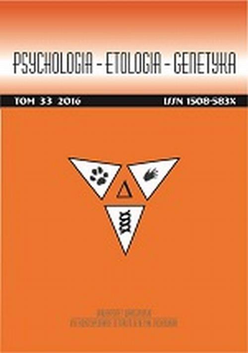Psychologia-Etologia-Genetyka nr 33/2016 — okładka wydania
