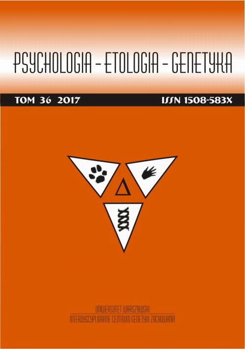 Psychologia-Etologia-Genetyka nr 36/2017 — okładka wydania