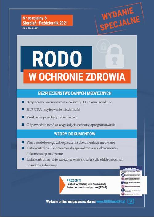 RODO w Ochronie Zdrowia - Bezpieczeństwo danych medycznych — okładka wydania