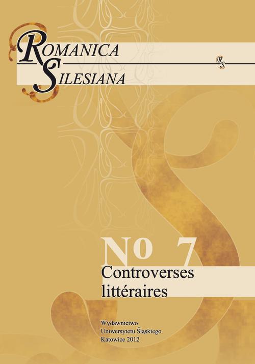Romanica Silesiana. No 7: Controverses littéraires — okładka wydania