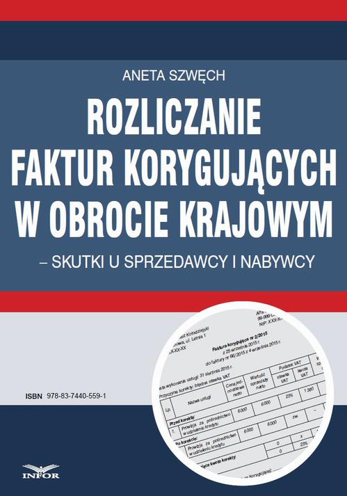 Rozliczanie faktur korygujących w obrocie — okładka e-booka