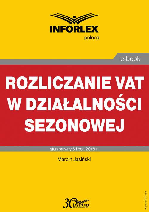 Rozliczanie VAT w działalności sezonowej — okładka e-booka