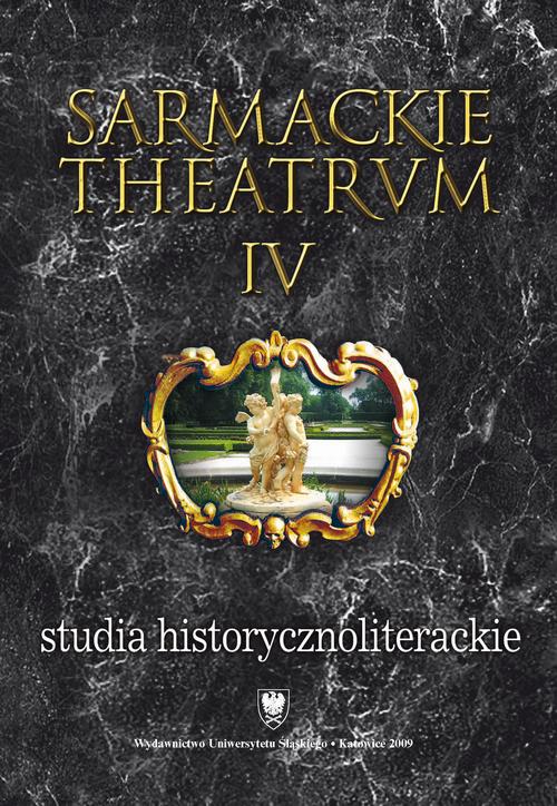 Sarmackie theatrum. T. 4: Studia o literaturze i książce dawnej — okładka e-booka