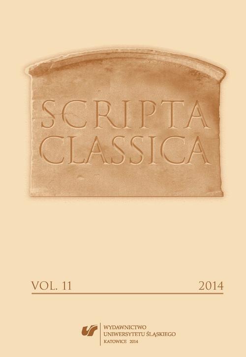 Scripta Classica. Vol. 11 — okładka wydania