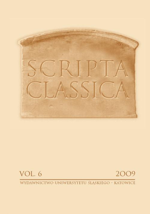 Scripta Classica. Vol. 6 — okładka wydania