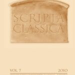 Scripta Classica. Vol. 7 — okładka wydania