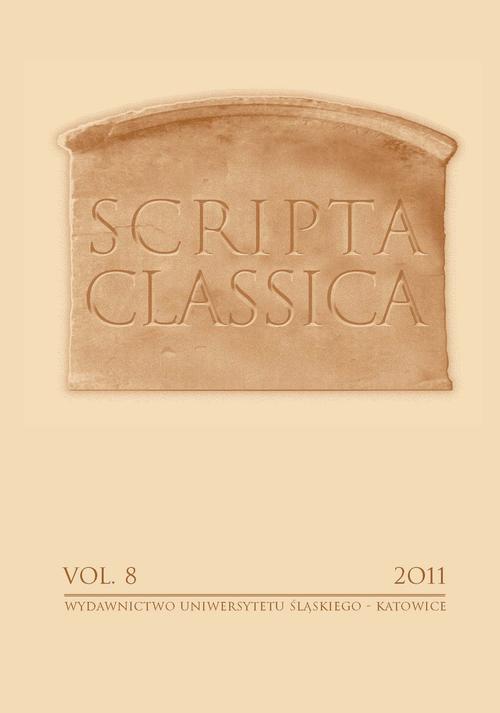 Scripta Classica. Vol. 8 — okładka wydania