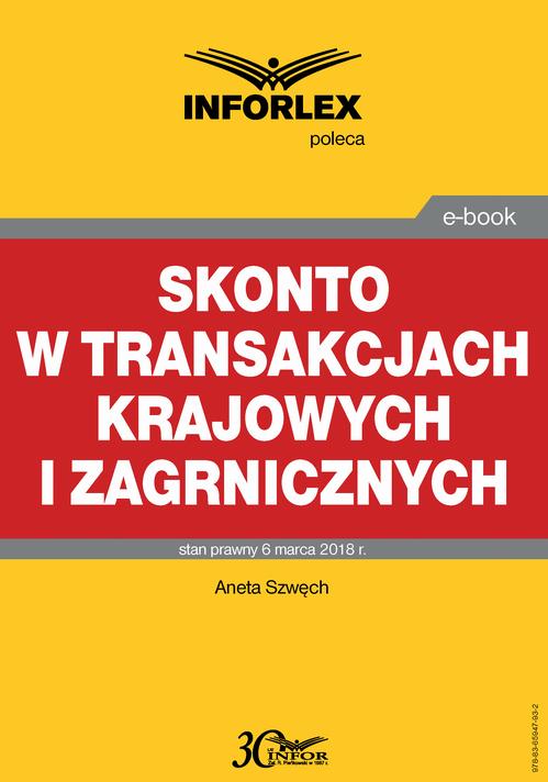 Skonto w transakcjach krajowych i zagranicznych — okładka e-booka