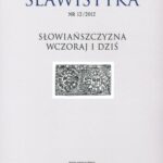 Slawistyka 12/2012. Słowiańszczyzna wczoraj i dziś — okładka wydania