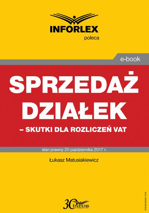 Sprzedaż działek – skutki dla rozliczeń VAT — okładka e-booka