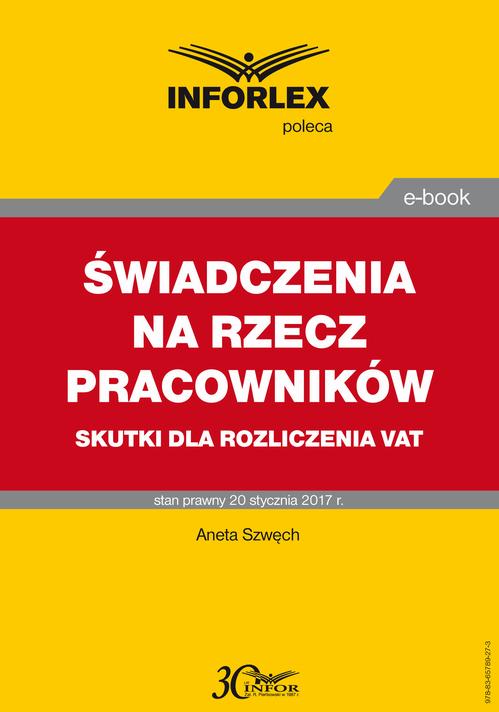 Świadczenia na rzecz pracowników – skutki dla rozliczenia VAT — okładka e-booka