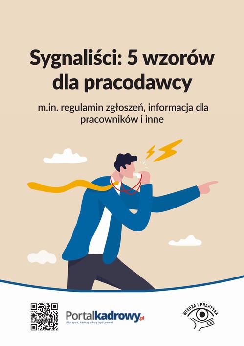 Sygnaliści: 5 wzorów dla pracodawcy (m.in. regulamin zgłoszeń, informacja dla pracowników i inne) — okładka e-booka