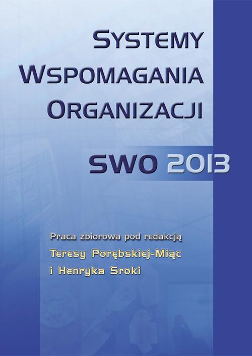 Tytuł: Systemy wspomagania organizacji SWO 2013
Autor: 
Wydawnictwo: Wydawnictwo Uniwersytetu Ekonomicznego w Katowicach
Formaty: PDF